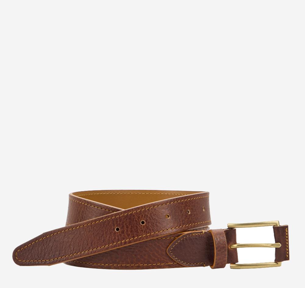 johnston & murphy Western Pebbled Leather Belt Tan