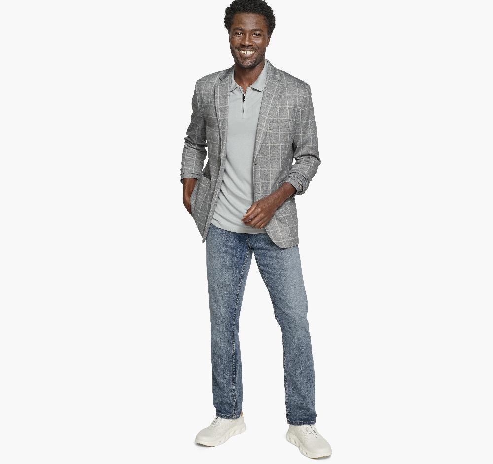 Johnston & Murphy XC Flex® Knit Blazer Gray Plaid