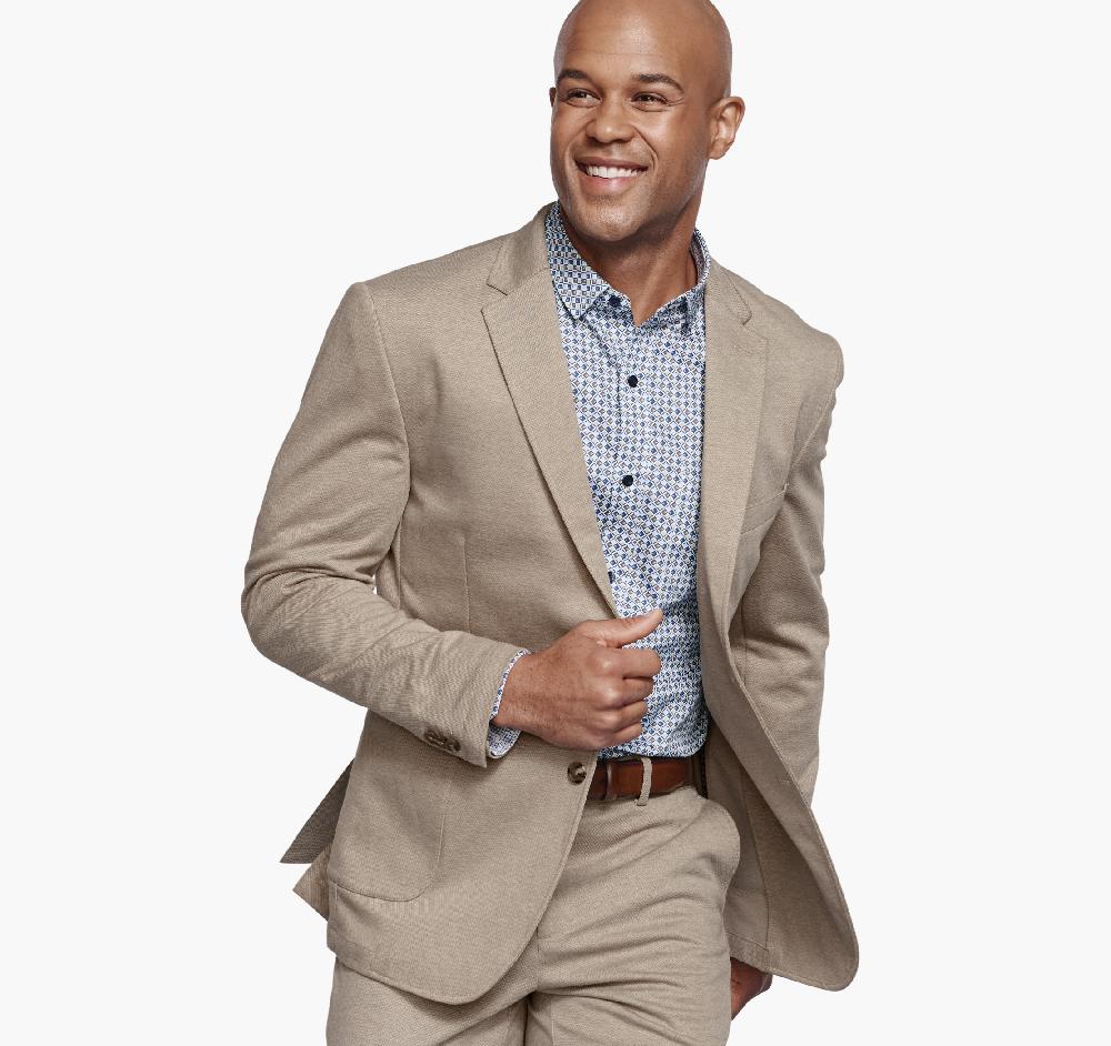 johnston & murphy XC Flex® Knit Blazer Tan Twill