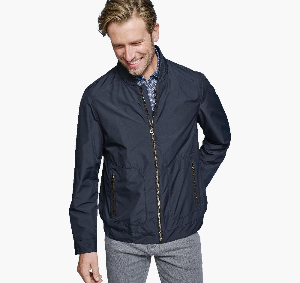 Johnston & Murphy XC4® Knit-Collar Jacket Navy