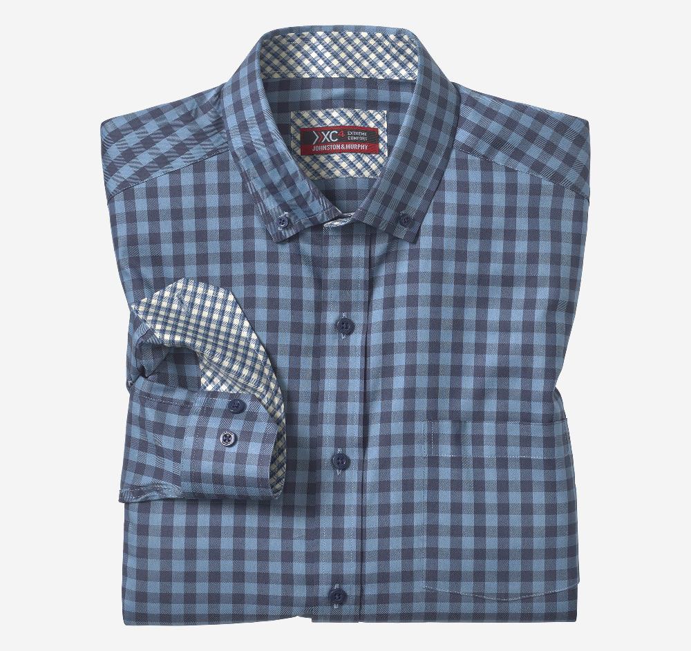 johnston & murphy XC4® Sport Long-Sleeve Shirt Blue