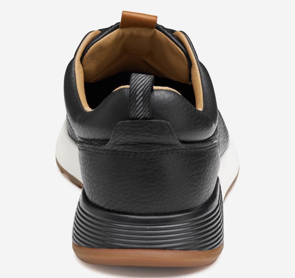 Johnston & Murphy Kinnon Perfed Jogger Black Full Grain