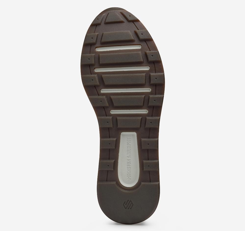 Johnston & Murphy Kinnon Perfed Jogger Dark Tan Full Grain