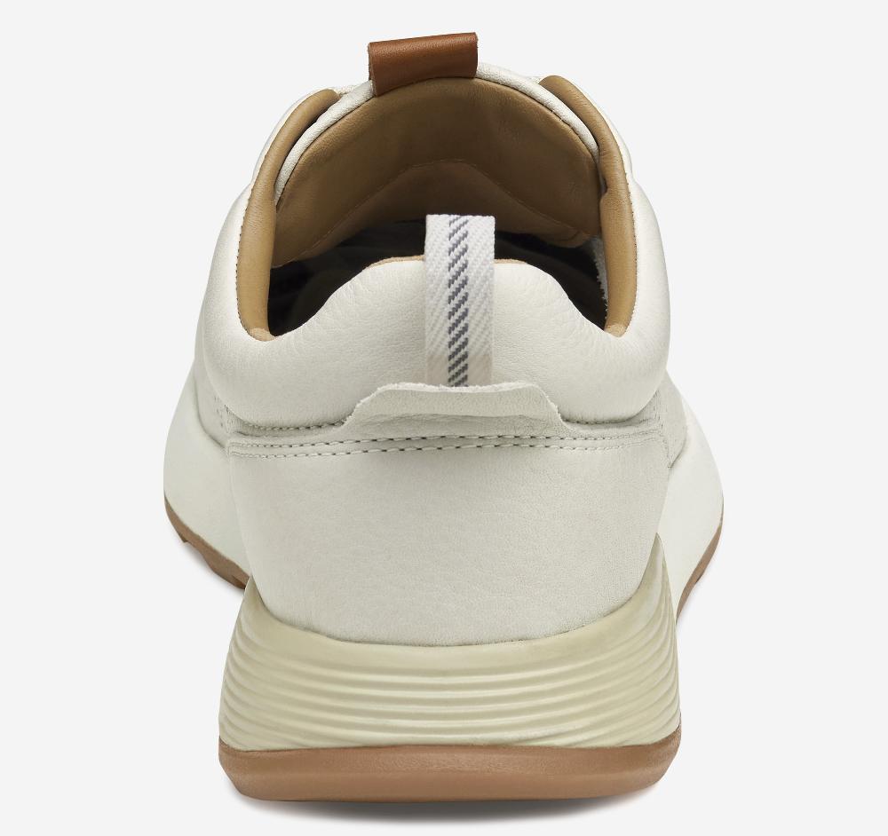 Johnston & Murphy Kinnon Perfed Jogger White Full Grain