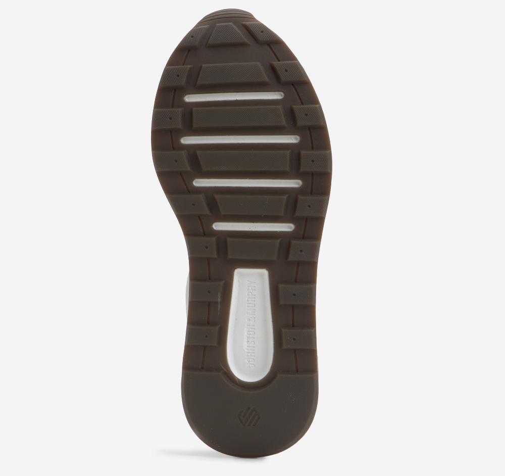 Johnston & Murphy Kinnon T-Toe Sand Suede/White Full Grain