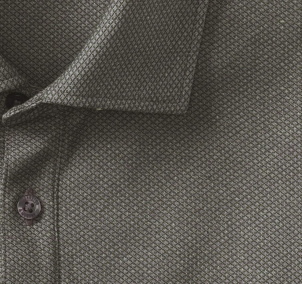 Johnston & Murphy Knit Jacquard Long-Sleeve Polo Olive