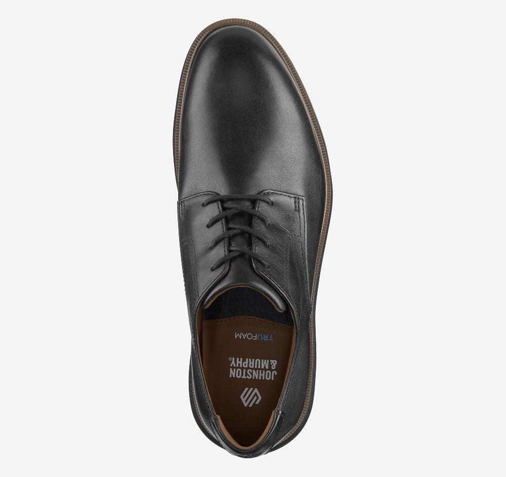 Johnston & Murphy Larkin Plain Toe Black Italian Calfskin