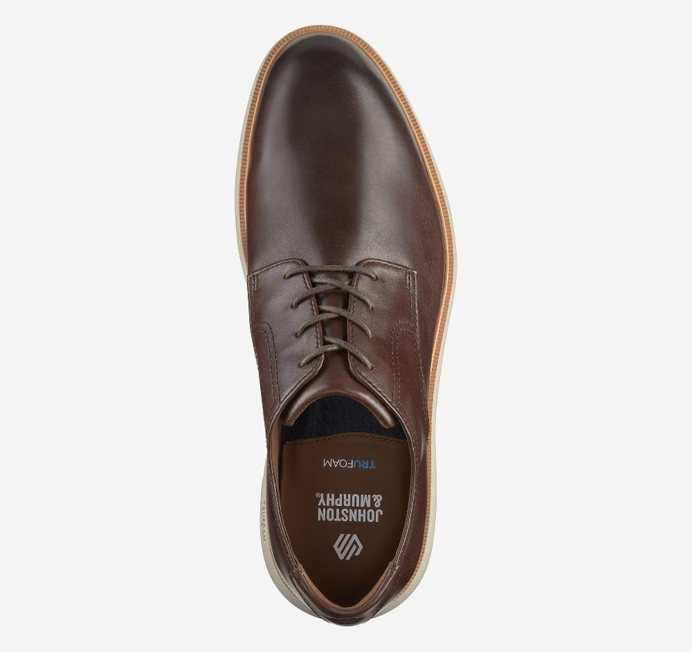 Johnston & Murphy Larkin Plain Toe Mahogany Italian Calfskin