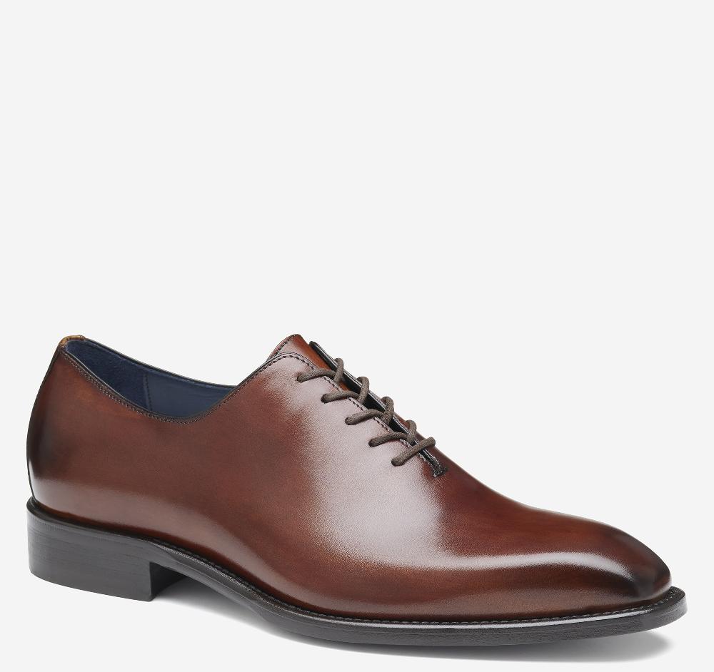 johnston & murphy Larson Plain Toe Mahogany Italian Calfskin