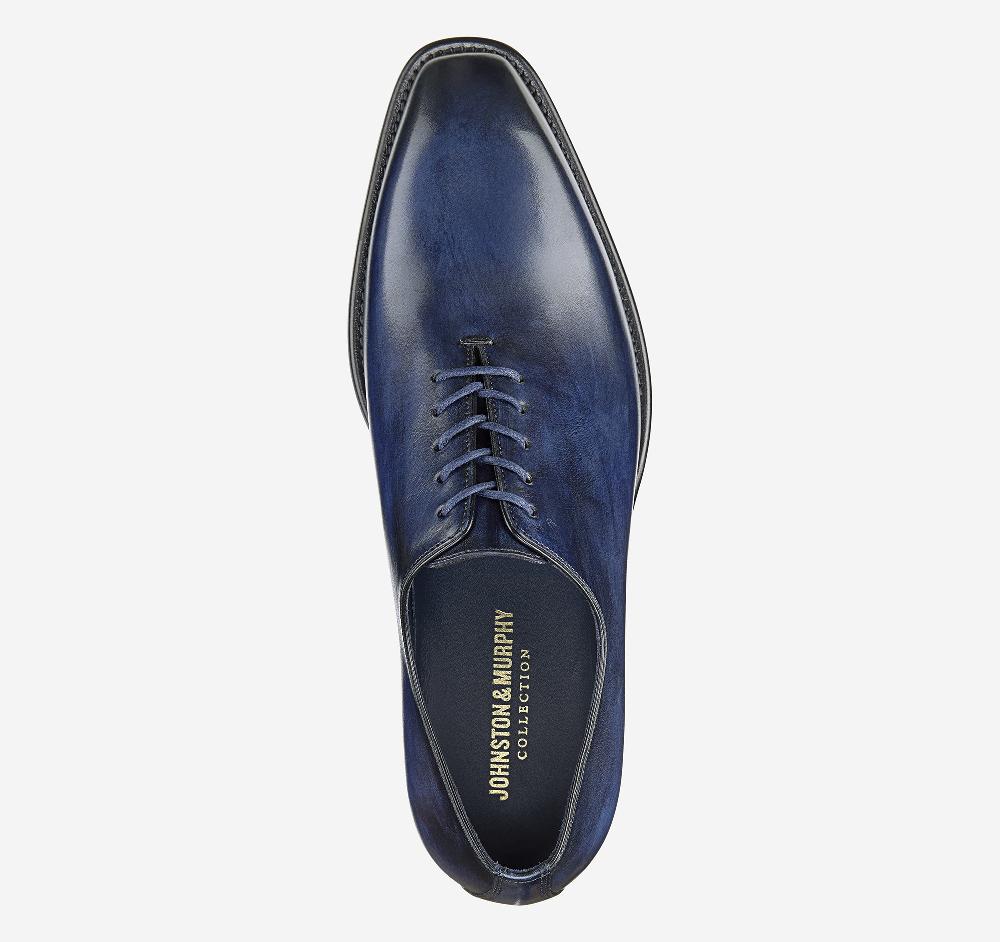 Johnston & Murphy Larson Plain Toe Navy Italian Calfskin