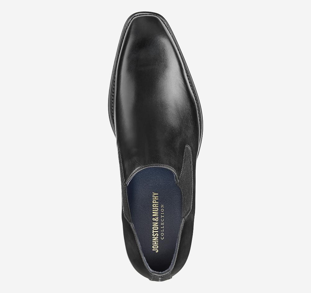 Johnston & Murphy Larson Slip-On Black Italian Calfskin