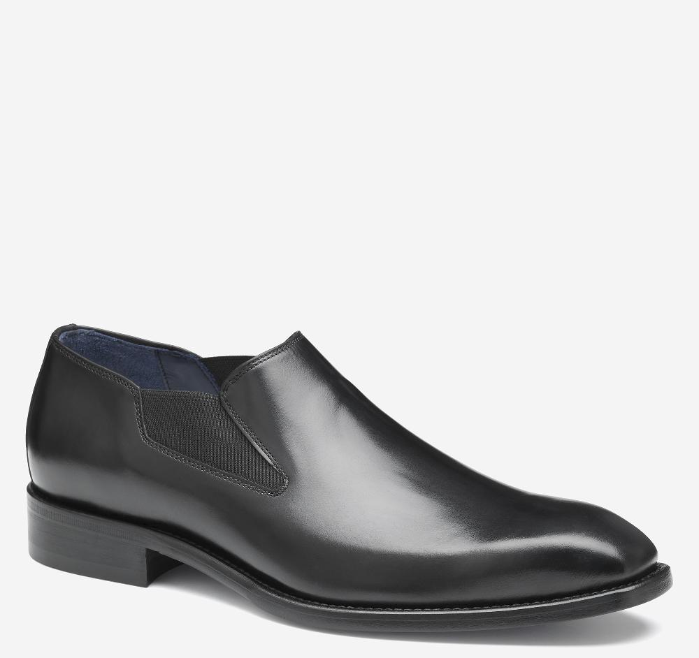 johnston & murphy Larson Slip-On Black Italian Calfskin