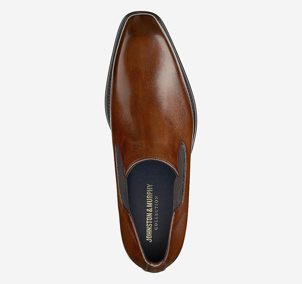 Johnston & Murphy Larson Slip-On Mahogany Italian Calfskin