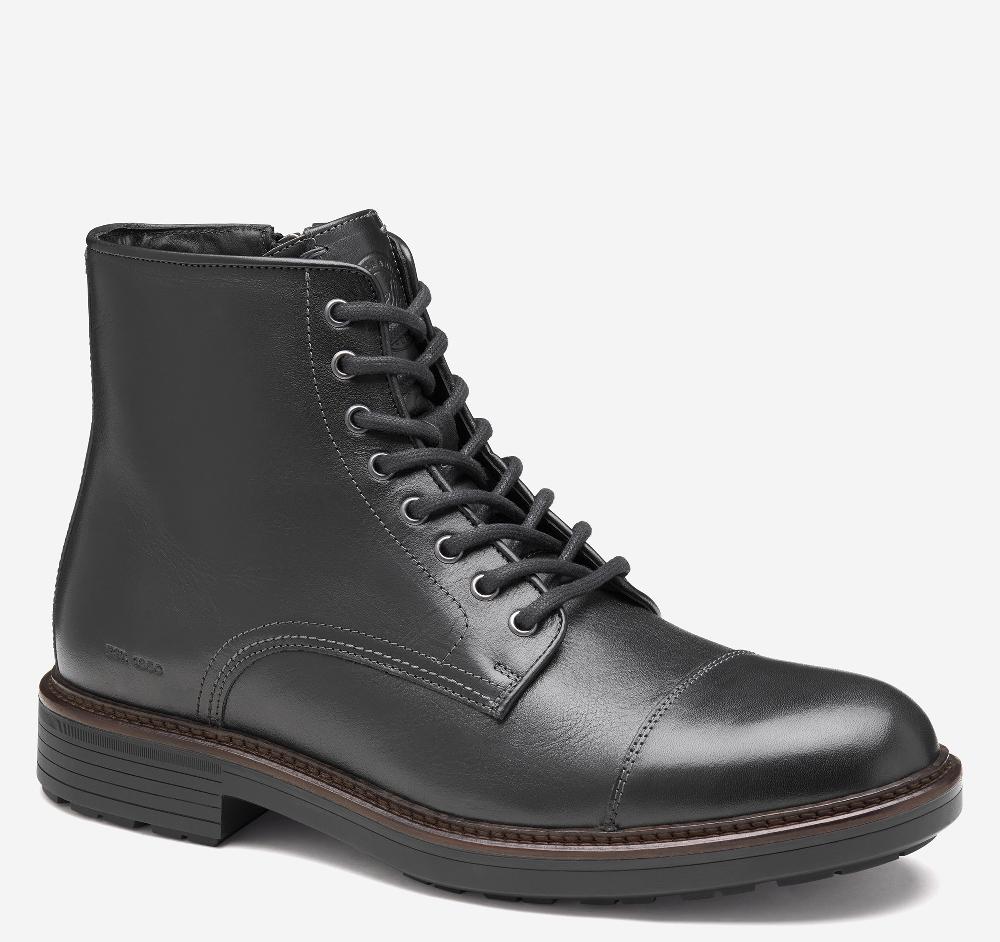 johnston & murphy Latham Cap Toe Boot Black European Calfskin