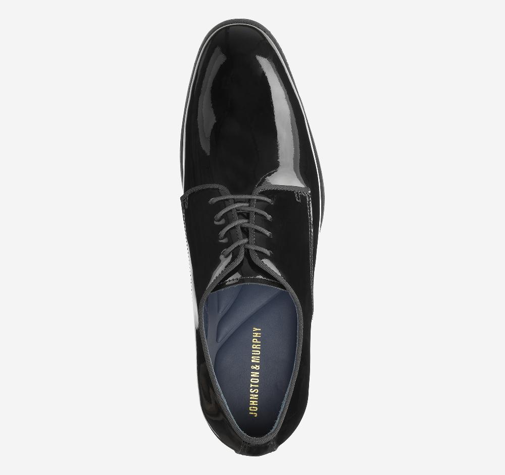 Johnston & Murphy Lewis Plain Toe Black Patent Leather