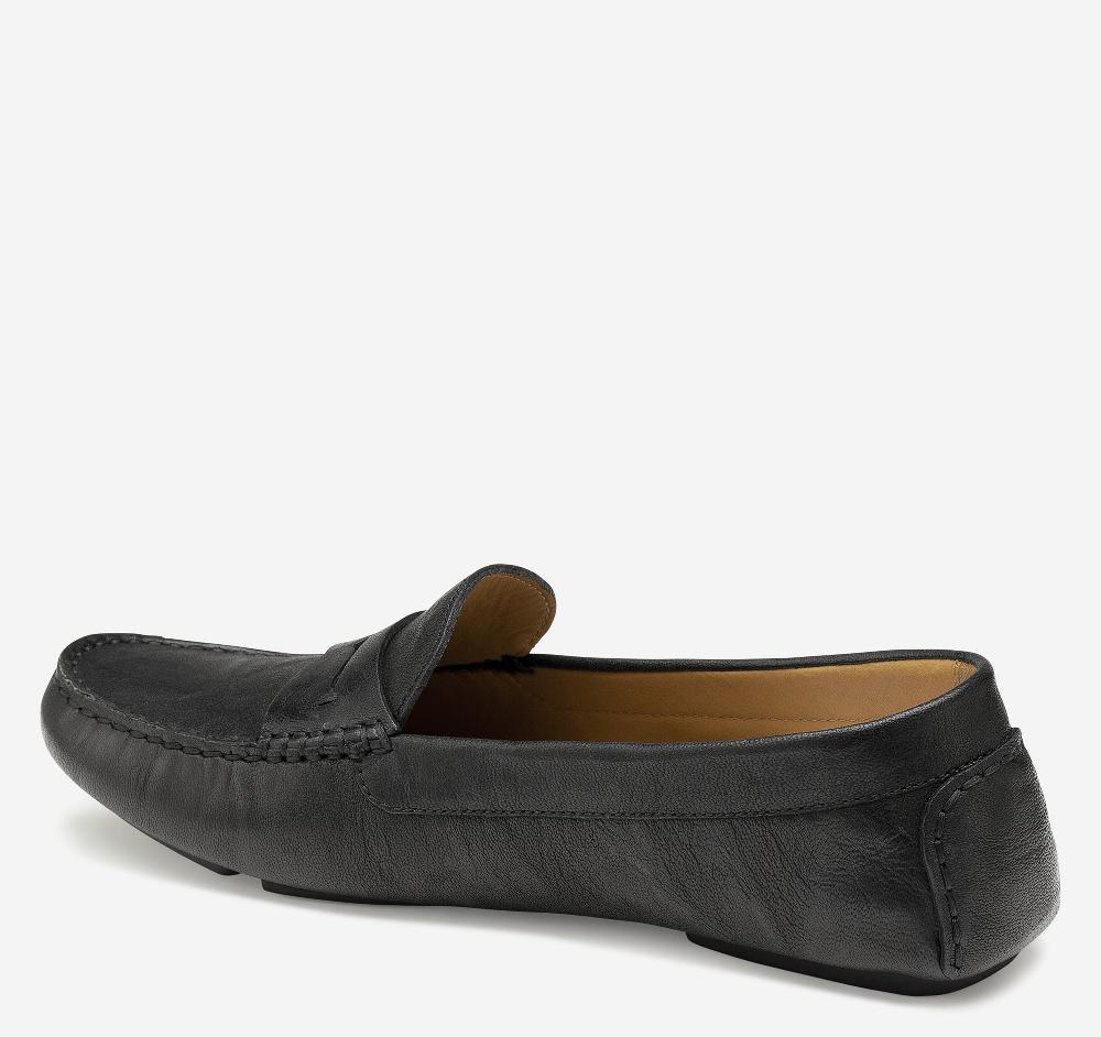 Johnston & Murphy Maggie Penny Black Italian Washed Sheepskin