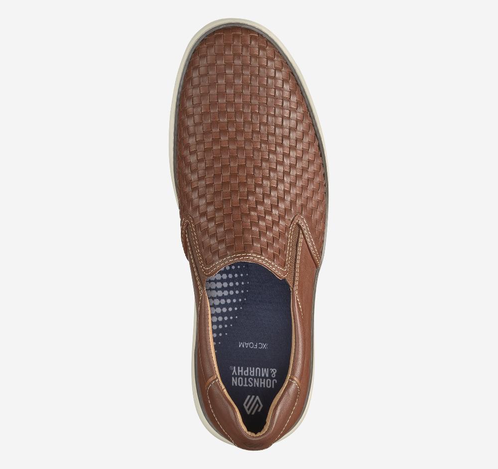 Johnston & Murphy McGuffey 2 Woven Slip-On Tan Woven Full Grain