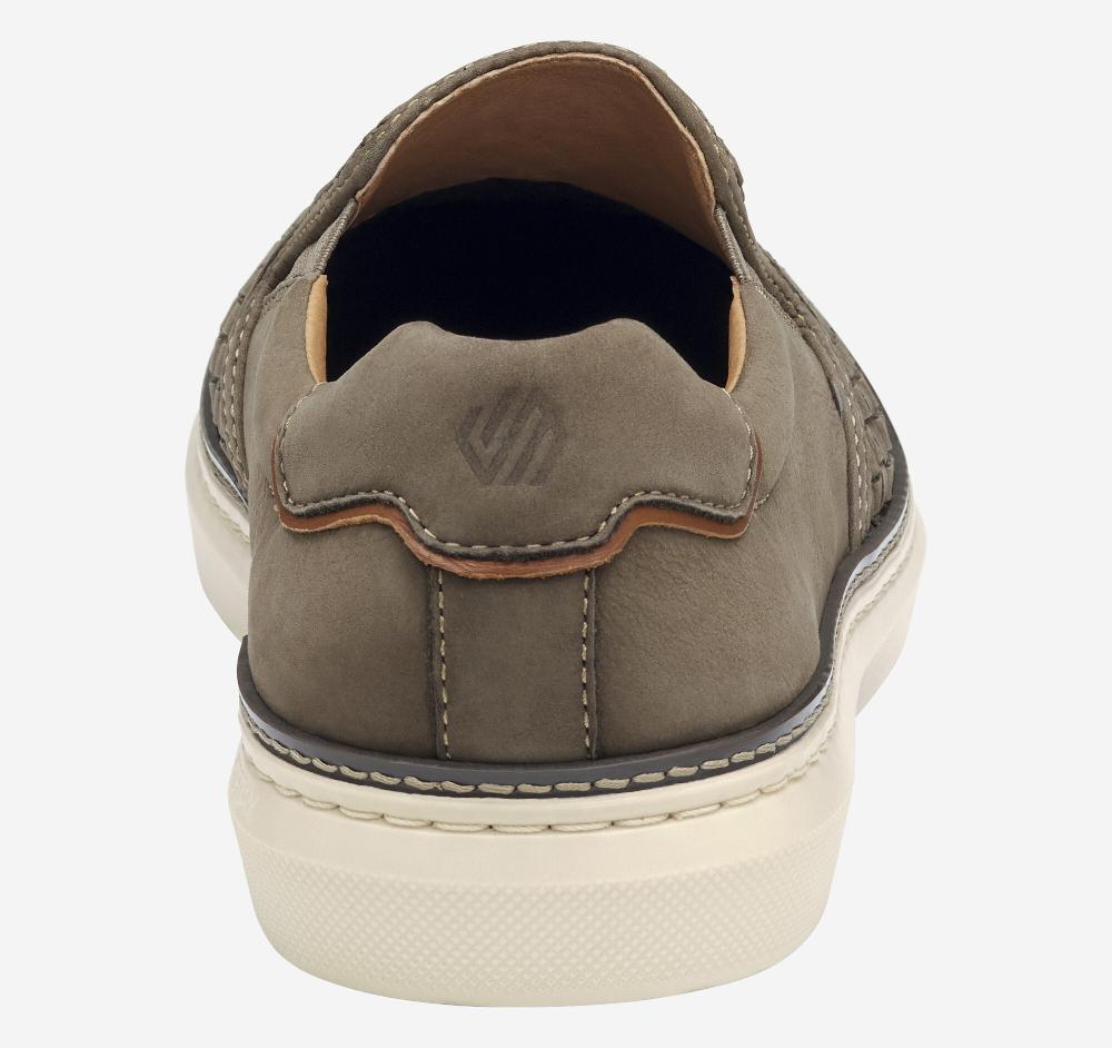 Johnston & Murphy McGuffey 2 Woven Slip-On Taupe Woven Tumbled Nubuck