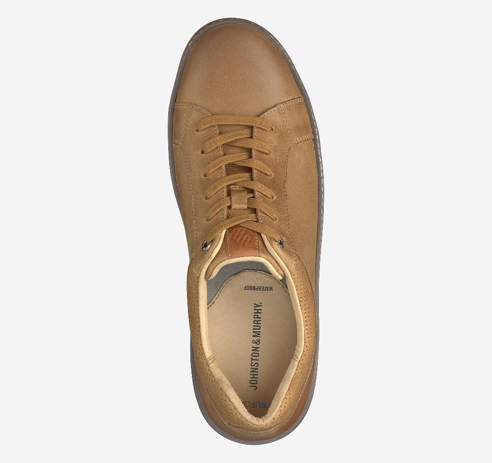 Johnston & Murphy McGuffey Lug Lace-To-Toe Tan Oiled Waterproof Full Grain