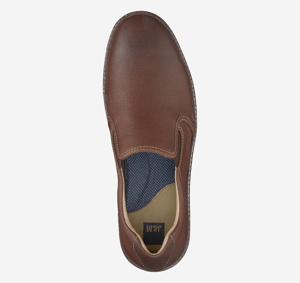 Johnston & Murphy McGuffey Slip-On Dark Brown Tumbled Full Grain