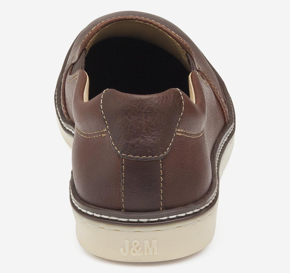 Johnston & Murphy McGuffey Slip-On Dark Brown Tumbled Full Grain