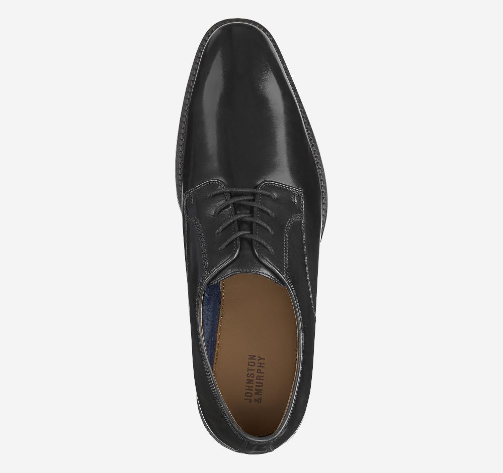 Johnston & Murphy Meade Plain Toe Black Italian Calfskin