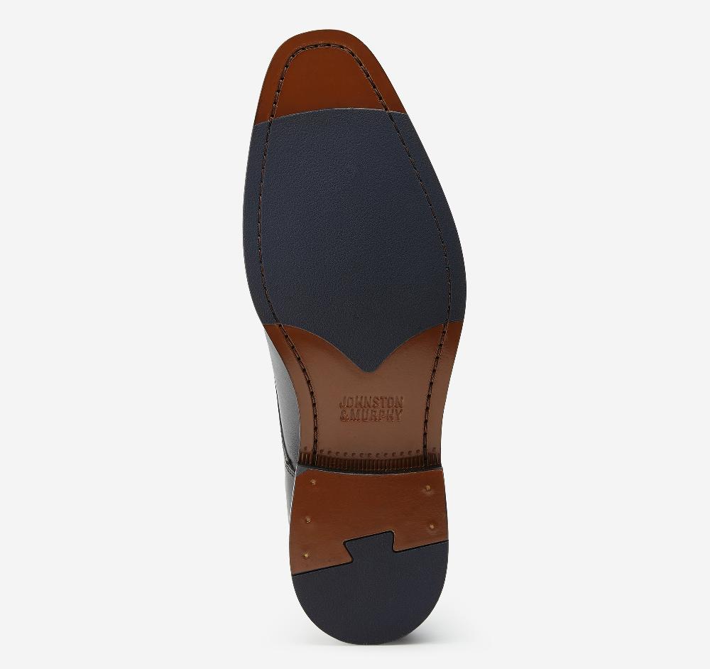 Johnston & Murphy Meade Plain Toe Black Italian Calfskin