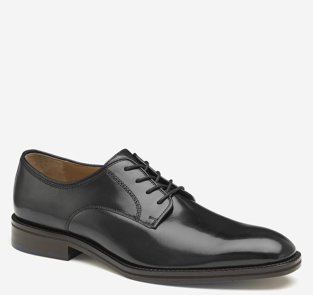 johnston & murphy Meade Plain Toe Black Italian Calfskin