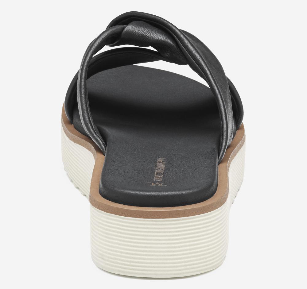 Johnston & Murphy Mitzi Knotted Slide Black Glove Leather