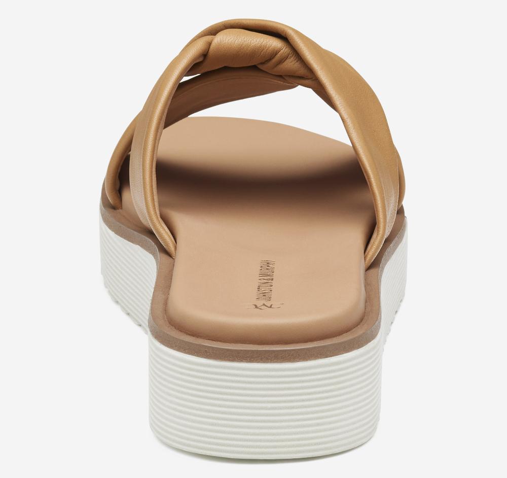 Johnston & Murphy Mitzi Knotted Slide Tan Glove Leather