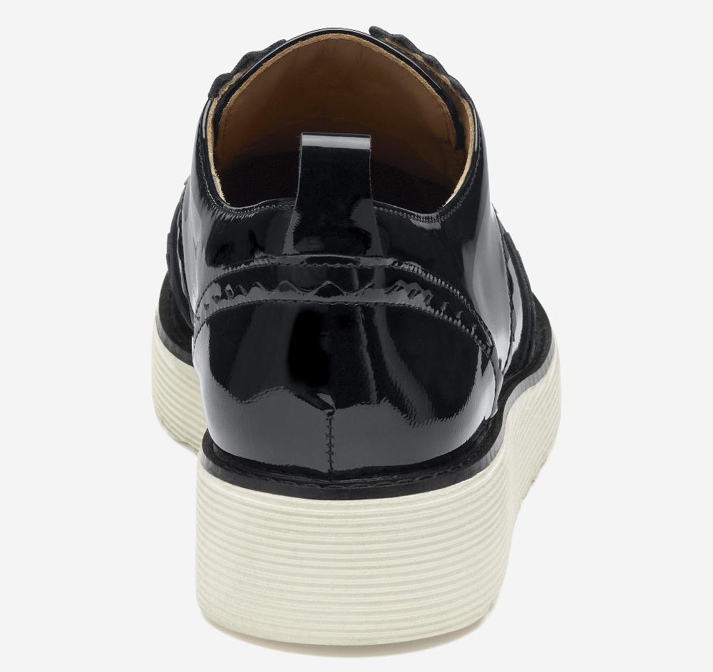 Johnston & Murphy Mitzi Scalloped Wingtip Black Patent Leather