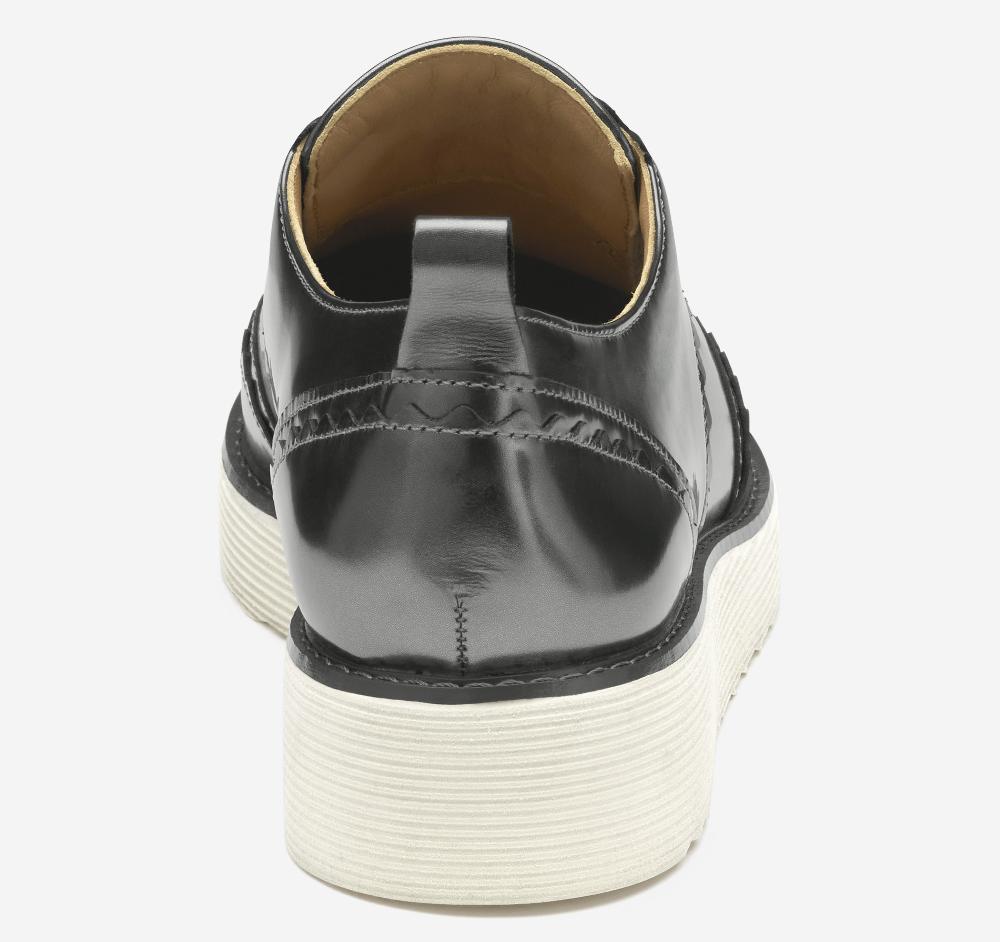 Johnston & Murphy Mitzi Scalloped Wingtip Pewter Metallic Italian Sheepskin