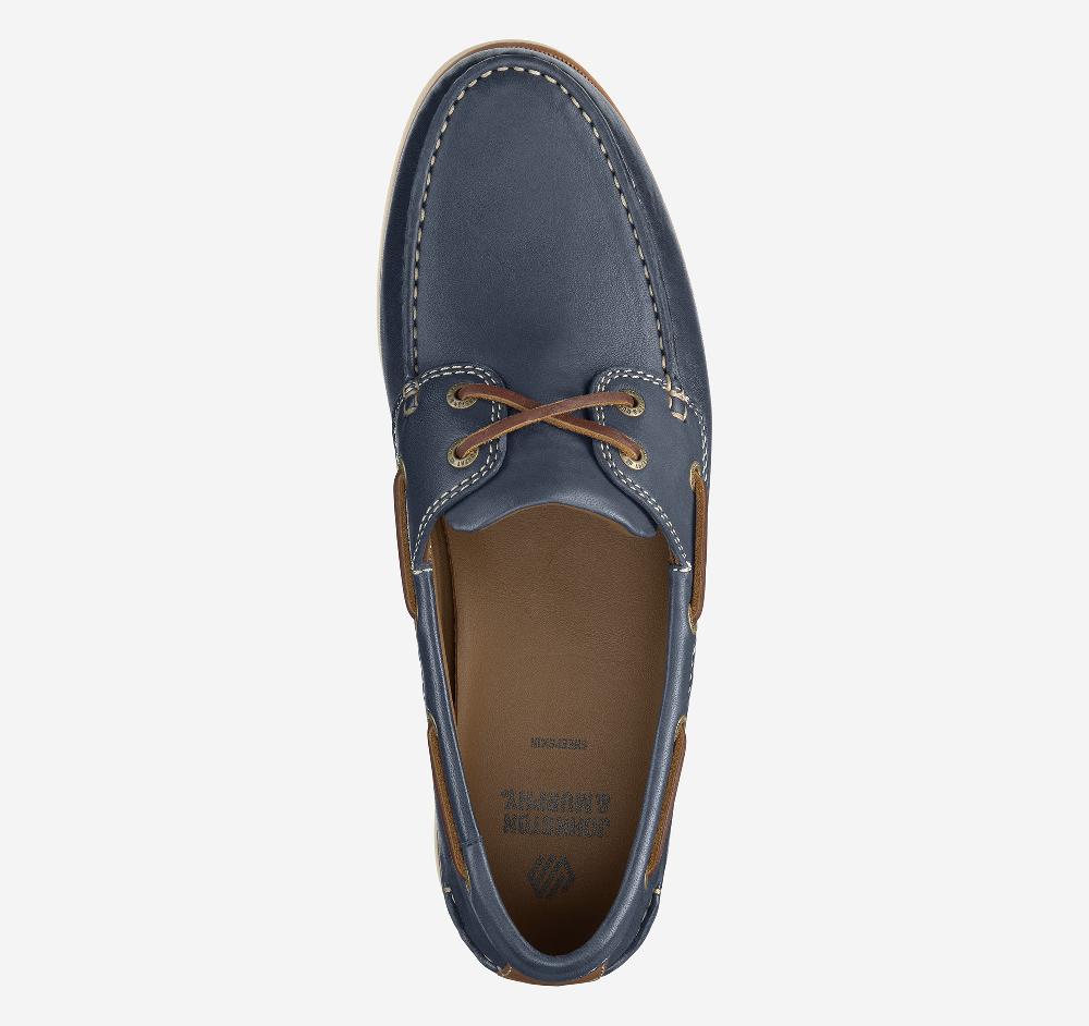 Johnston & Murphy Monaco 2-Eye Boat Shoe Navy Glove Leather