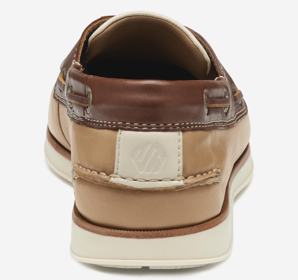 Johnston & Murphy Monaco 2-Eye Boat Shoe Tan Multi Glove Leather