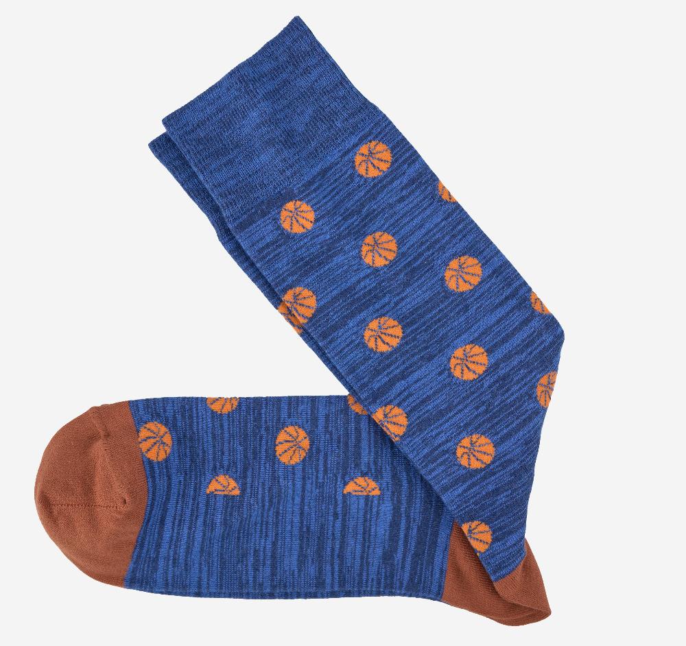 johnston & murphy Novelty Socks Blue Space-Dyed Basketball