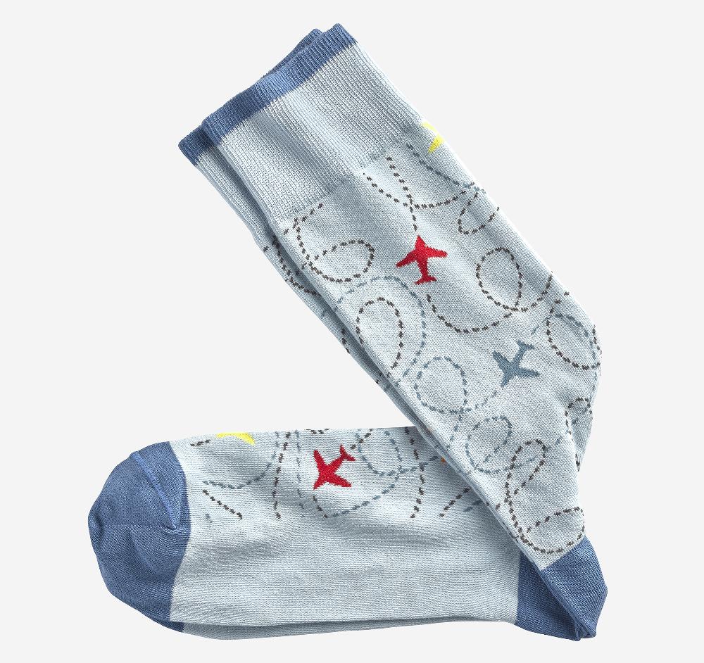 johnston & murphy Novelty Socks Light Blue Flying Plane