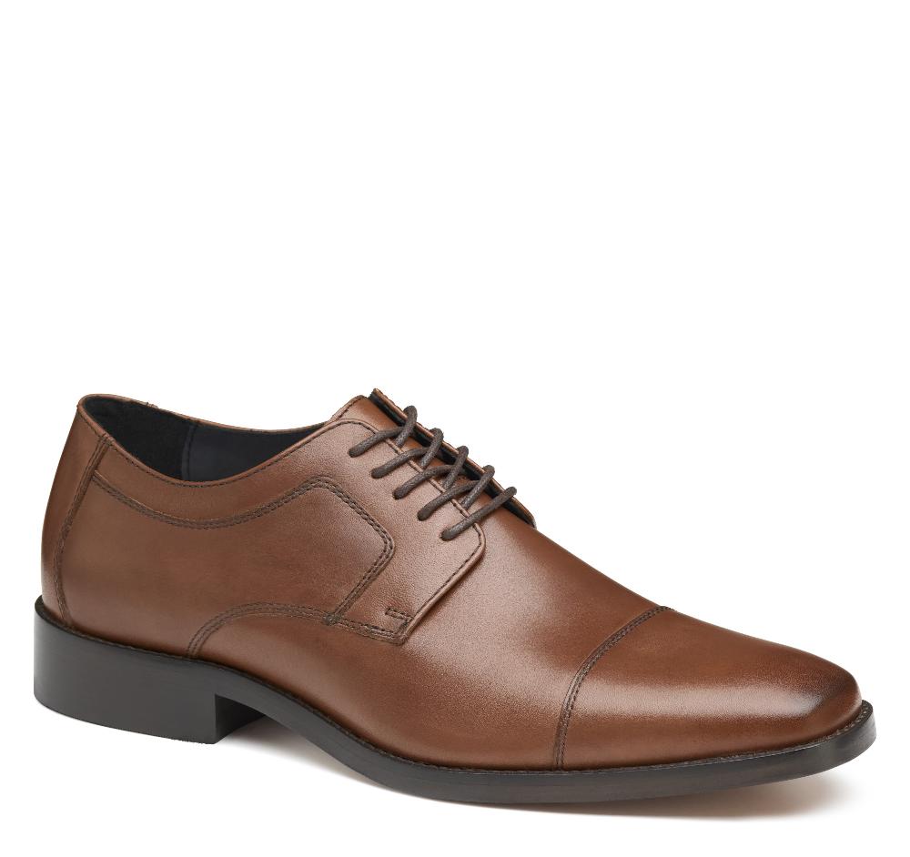 johnston & murphy Novick Cap Toe Tan Italian Calfskin