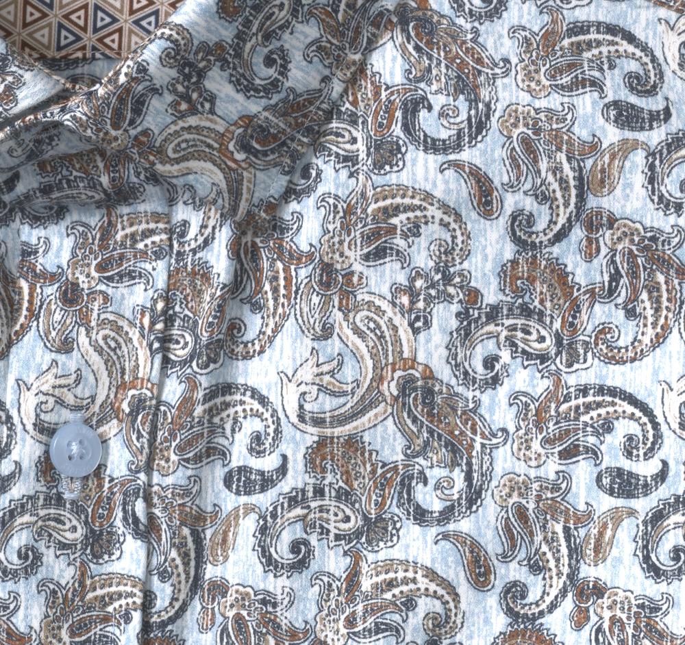 Johnston & Murphy Printed Cotton Shirt Blue/Multi Paisley