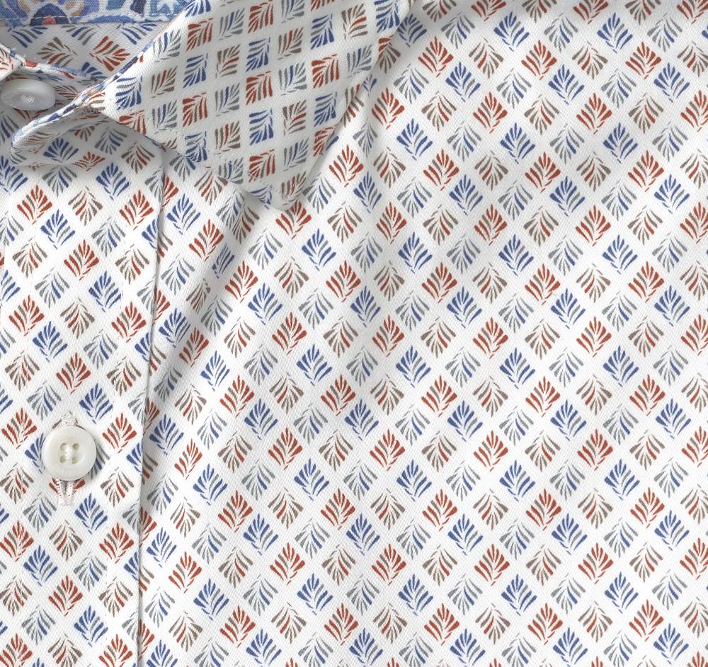 Johnston & Murphy Printed Cotton Shirt White/Multi Fan