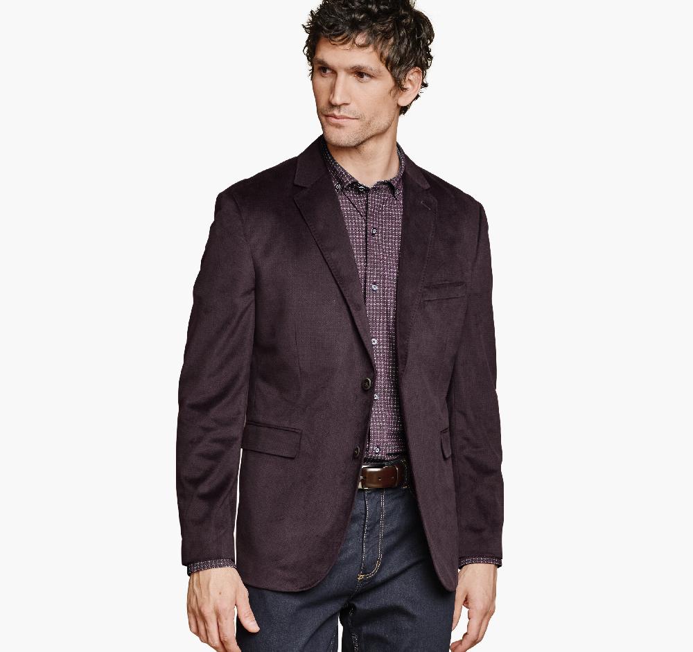 Johnston & Murphy Printed Plush 175th Anniversary Blazer Burgundy