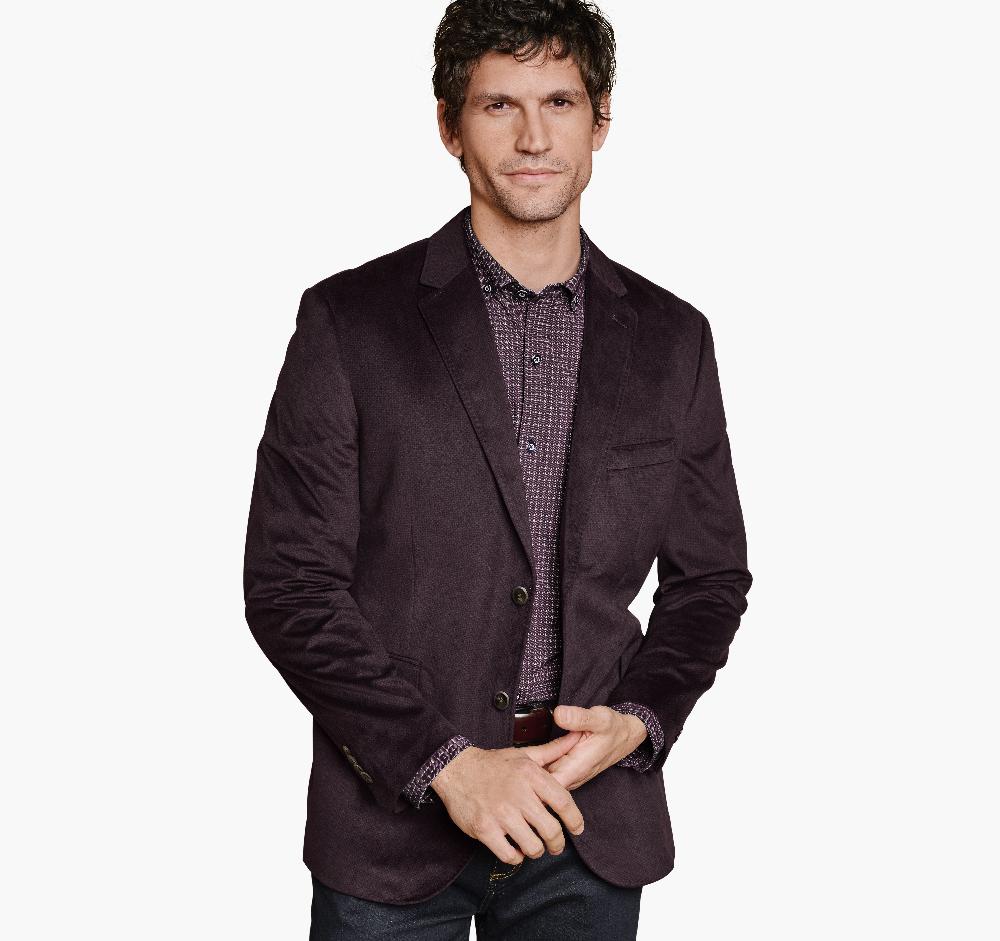 johnston & murphy Printed Plush 175th Anniversary Blazer Burgundy