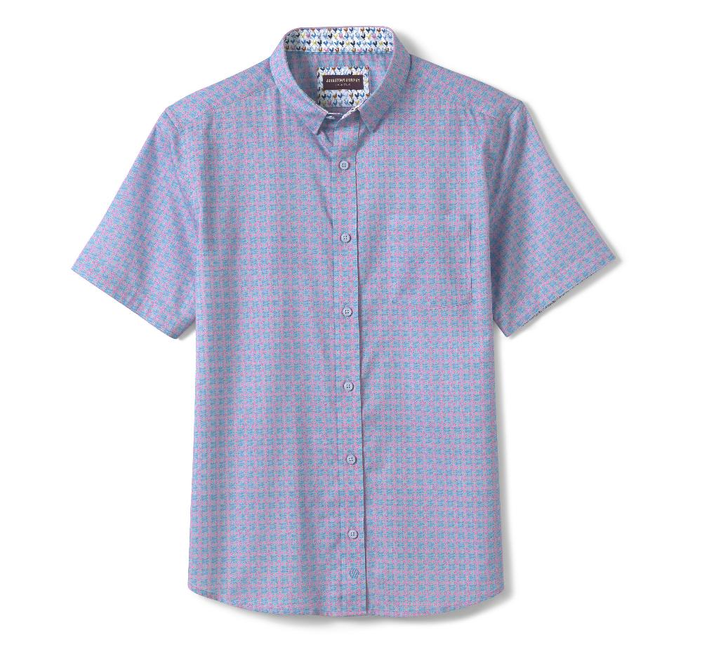 Johnston & Murphy Printed Short-Sleeve Shirt Blue Watermelon