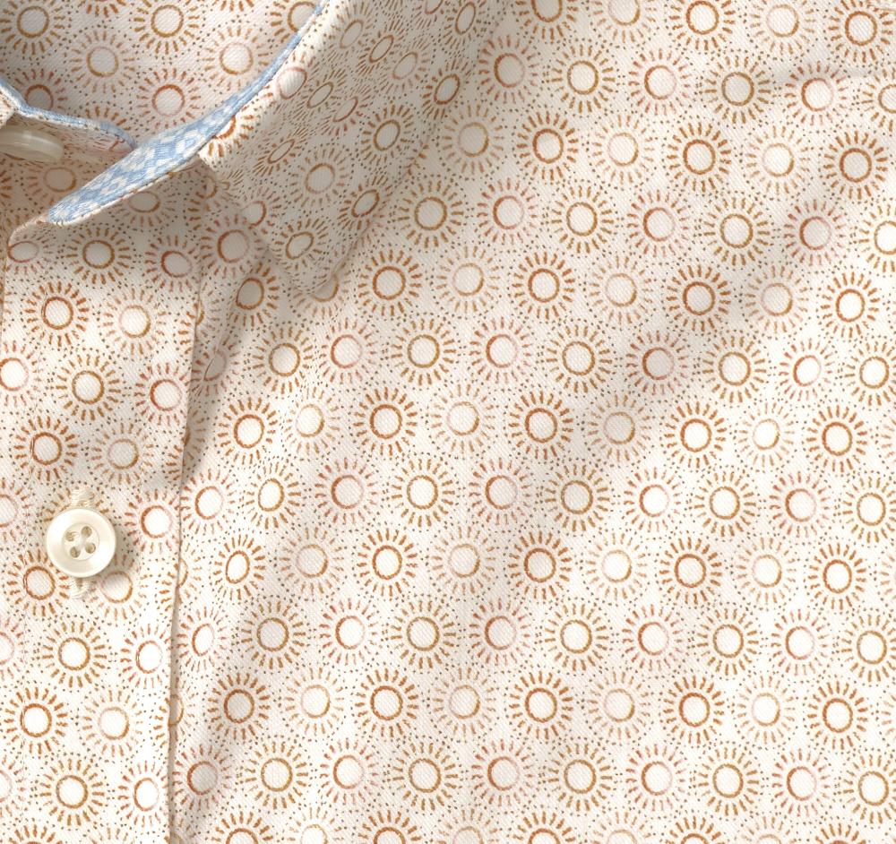 Johnston & Murphy Printed Short-Sleeve Shirt Rust Sun
