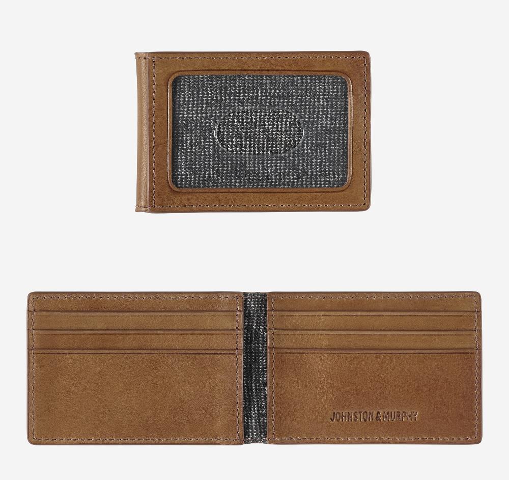 Johnston & Murphy Rhodes 2-in-1 Billfold Wallet Tan Full Grain