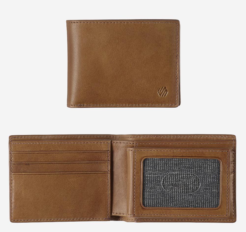 johnston & murphy Rhodes 2-in-1 Billfold Wallet Tan Full Grain