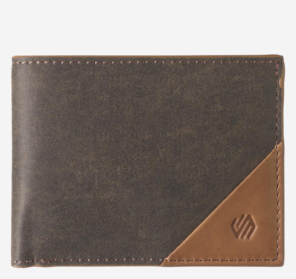 Johnston & Murphy Rhodes Billfold Wallet Brown/Tan Antique Cotton