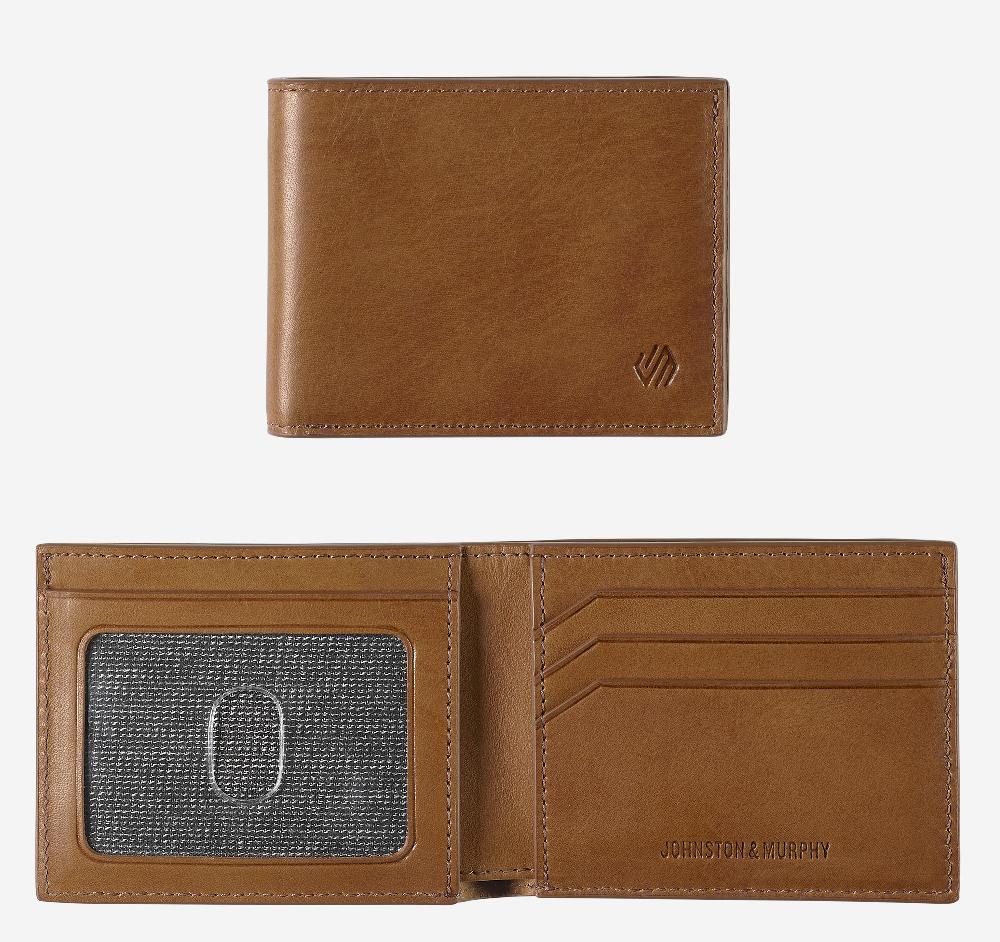 johnston & murphy Rhodes Billfold Wallet Tan Full Grain