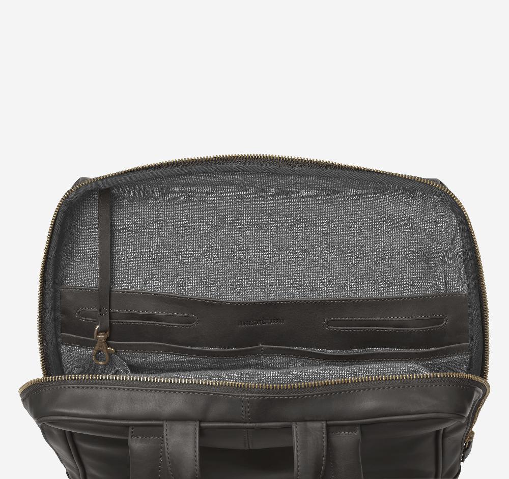 Johnston & Murphy Rhodes Commuter Backpack Black Full Grain