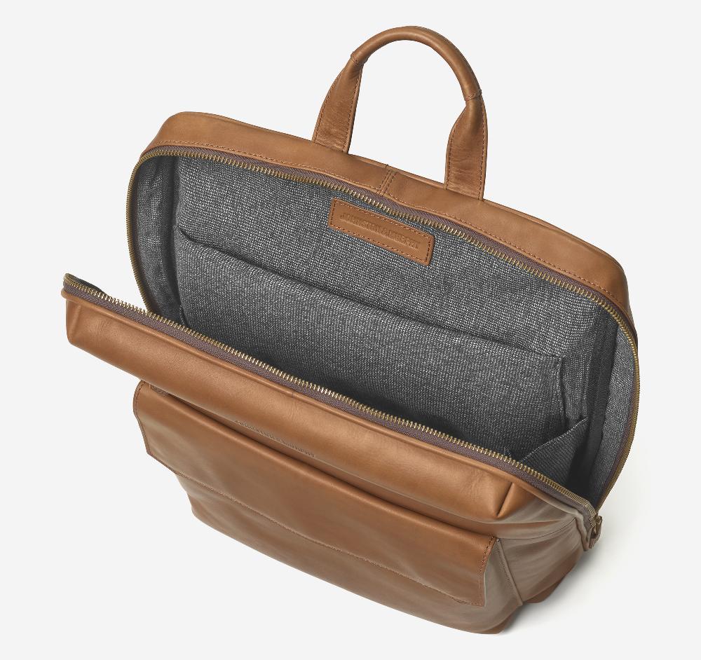 Johnston & Murphy Rhodes Commuter Backpack Tan Full Grain