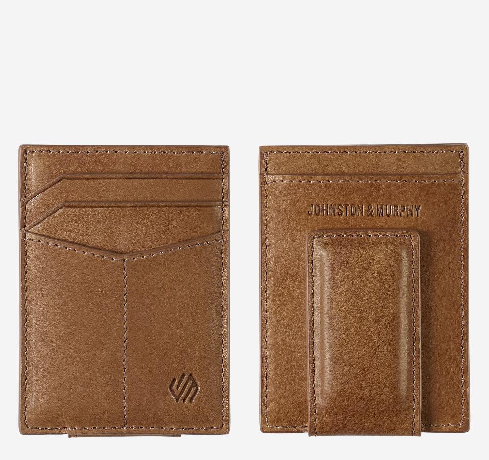johnston & murphy Rhodes Front Pocket Wallet Tan Full Grain